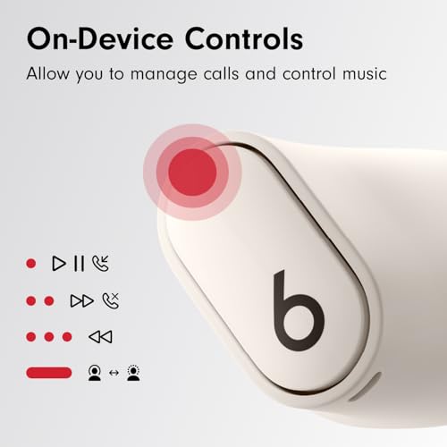 Beats Studio Buds + | True Wireless Noise Cancelling Earbuds, Enhanced Apple & Android Compatibility, Built-in Microphone, Sweat Resistant Bluetooth Headphones, Spatial Audio - Ivory | Noise cancellation and audio playback with 2 drivers, microphone and w