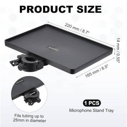 Microphone Stand Tray 8.7x6.5in Microphone Stand Plastic Tray Black - color: Black, size: 8.7x6.5in