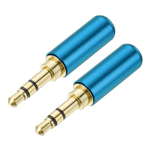 MECCANIXITY 2Pcs 3.5mm Replacement Repair Plug Jack, 3 Pole Blue - color: Blue
