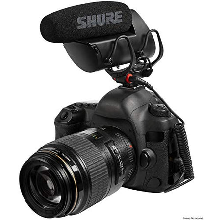 Shure VP83F LensHopper Camera-Mounted Condenser Shotgun Microphone with Integrated Digital Flash Recording - Windscreen, Superior RF Immunity, Backlit LCD, 5-Position Joystick, Rycote Lyre Shock Mount - style: Integrated Flash
