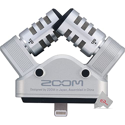 Zoom iQ6 Stereo X/Y Microphone for iPhone/iPad for Recording Audio + 8" LED Ring Light