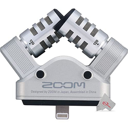 Zoom iQ6 Stereo X/Y Microphone for iPhone/iPad for Recording Audio + 8" LED Ring Light