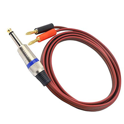 1/4 TS to Banana Plug Speaker Cable,6.35mm TS to Banana Plug Speaker Audio | Cable,Gold-Plated 1/4 TS Male To Dual Banana Plugs OFC HiFi Speaker Wire For DJ Application, Mixer (5 Feet )-12AWG Cord - size: 1.5m