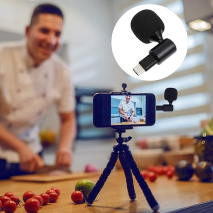 SUPVOX USB-C Condenser Microphone for Phone & PC, Plug & Play Mini Microphone with Noise Reduction Sponge Cover, for Live Streaming, Gaming, Recording, Podcast, Online Meetings