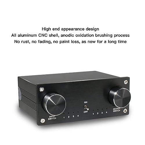 4 in 4 Out Audio Stereo 2.0 L R Audio Sound Selector Box, Dual Channel Lossless HiFi Sound Source Switcher, for DVD Game Consoles (U.S.