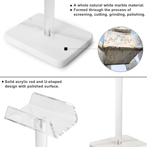 Acrylic Marble Headset Headphone Holders for Office Gaming Station - color: white