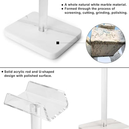 Acrylic Marble Headset Headphone Holders for Office Gaming Station - color: white