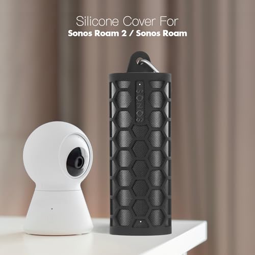 Protective Cover Carrying Silicone Case for Sonos Roam 2 / Sonos Roam, Speaker Pouch Sleeve Protector Cover Travelling Case for Wireless Bluetooth Speaker (Black)