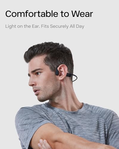 SHOKZ OpenRun Mini Bone Conduction Open-Ear Bluetooth Headphones, Black | Bundle with Sweat Headband；Open ear comfort; Lightweight & Secure fit; IP67 water resistance; 8H battery; Running/Cycling - color: Black, size: Mini Size+Magnetic Charging