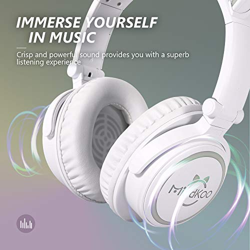 Bluetooth Cat Ear Headphones with LED Lights for Kids & Adults
