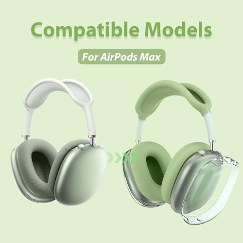 Aiivioll 3-in-1 Headphone Cover for AirPods Max, Anti-Scratch and Sweatproof Ear Pad/Ear Cup/Headband Covers Protector (Green) - color: Green