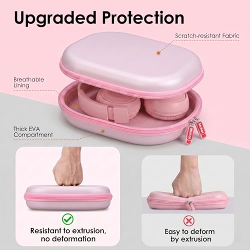 Mchoi Hard Case Suitable for JBL Tune 500BT / 510BT / 520BT On-Ear Wireless Bluetooth Headphone, Waterproof Shockproof Headphone Carrying Protective Cas, Pink, Case Only - color: Pink