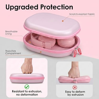 Mchoi Hard Case Suitable for JBL Tune 500BT / 510BT / 520BT On-Ear Wireless Bluetooth Headphone, Waterproof Shockproof Headphone Carrying Protective Cas, Pink, Case Only - color: Pink