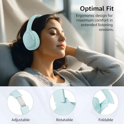 TOZO HA1 70H Over Ear Wireless Headphones Bluetooth 5.4 Foldable Headset | Deep Bass Stereo Sound, 32 Custom EQ Modes, Control Via Button, 78ms Low-Latency, Clear Call, Ideal For Travel Daily Use - color: Green