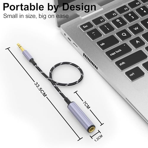 1/4 to 3.5mm Headphone Adapter, TRS 6.35mm Female to 3.5mm Male Stereo Audio Adapter for Amplifiers, Guitar, Piano, Home Theater Devices to Phone, Laptop, Headphones - 1FT/30cm - style: 1/4 to 3.5MM Headphone Adapter