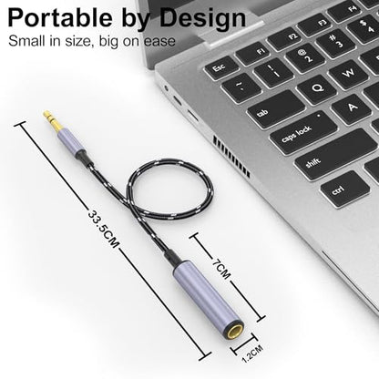 1/4 to 3.5mm Headphone Adapter, TRS 6.35mm Female to 3.5mm Male Stereo Audio Adapter for Amplifiers, Guitar, Piano, Home Theater Devices to Phone, Laptop, Headphones - 1FT/30cm - style: 1/4 to 3.5MM Headphone Adapter