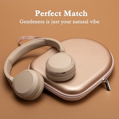 Ginsco Case Compatible with JBL Tune 510BT/520BT/500BT with Sony WH-CH520/510, Ultra-Slim Hard Shell Waterproof Headphone Case for On Ear Headphones (Rose Gold) - color: Rose Gold
