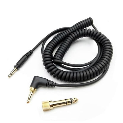 EAH-DJ1200 Cable, Replacement Spring Coiled Audio Cable with 6.35mm Gold-Plated Connection Adapter for Technics EAH-DJ1200 Headphones (11.5ft/350cm)