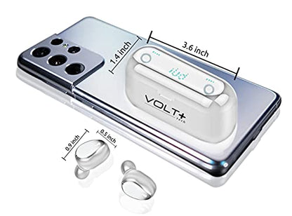 Wireless V5.3 Bluetooth Earbuds Compatible with Samsung Galaxy A32 5G and 2,000Mah PowerBank LED Display, Mic 8D Bass IPX7 Waterproof/Sweatproof - color: WHITE + POWERBANK