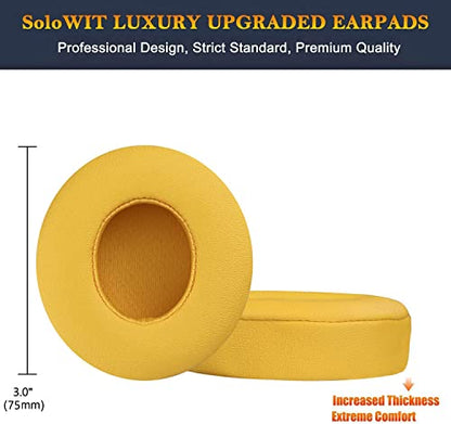 SoloWIT Earpads for Beats Solo 3 & Solo 2 On-Ear Headphones - Yellow - color: Yellow
