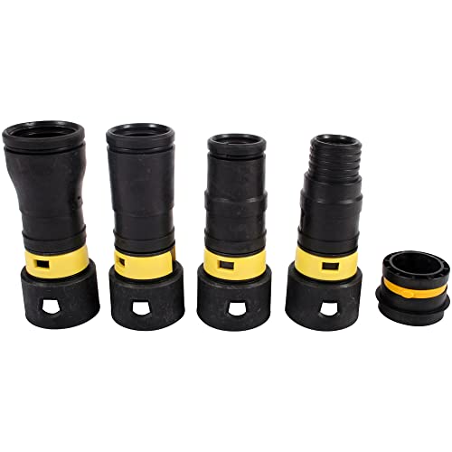 Cen-Tec Systems 95347 Antistatic Expanded Multi-Brand Power Tool Adapter Set for Dust Collection, Black, Expanded Adapter Set
