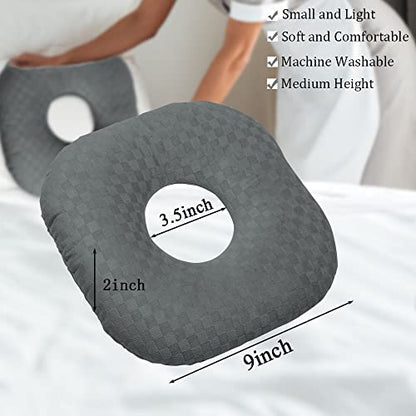 Ear Piercing Pillow with Hole for Cartilage Piercings, CNH Support - color: Dark Gray