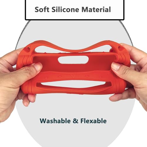 JCHPINE Silicone Cover and Carrying Case for JBL Flip 7 Portable Speaker - color: Red