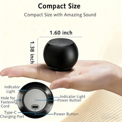 Portable Mini Bluetooth Speaker, Small Wireless Speaker Bluetooth 5.3 with Stereo Sound, Deep Bass, TWS Pairing, IP7 Waterproof, 8 Hours of Playtime, for Home/Outdoor/Party/Travel/Gift Ideas