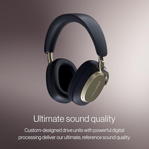 Bowers & Wilkins Px8 S2 Wireless Over-Ear Headphones, Pearl Blue, Bluetooth Headphones with Active Noise Cancelling, Hi-Res Audio, 30 Hours of Playtime, USB-C 15-Min Quick Charging - color: Pearl Blue