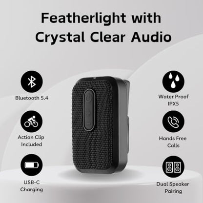 Super Real Wearable Bluetooth Speaker - Waterproof Wireless Portable Speaker - Built in Mic for Hands Free Calls - Mini Clip on Bike & Golf Speaker