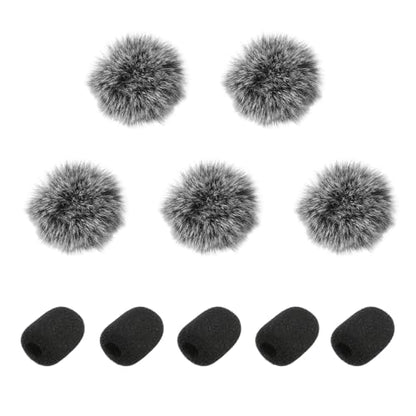 MECCANIXITY Microphone Cover Mini Furry Windscreen Foam Mic Sponge 8mm with White Black Cap for 0.5 to 1.2mm Microphone 1 Set - color: White Black, size: 8mm