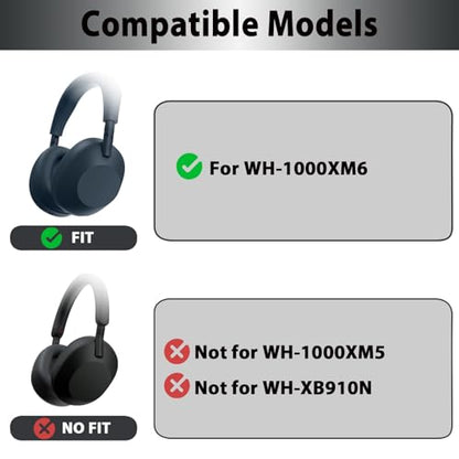 Adhiper 3-in-1 Silicone Sweat Case Cover for Sony WH-1000XM6 Headphones, XM6 Covers Accessories Silicone Ear Pads Covers & Headband Cover & Ear Cups Protector, Washable & Sweatproof - Midnight Blue - color: Midnight Blue