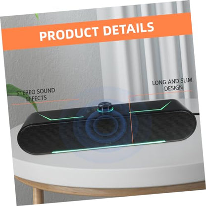 balacoo Desktop Soundbar Speaker for Computer, Slim LED Light Bar