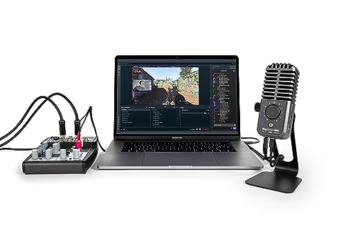 IK Multimedia iRig Stream Mic USB Condenser Microphone with Integrated Audio Interface -Podcast, Gaming for pc, Streaming Plus Audio Mixer
