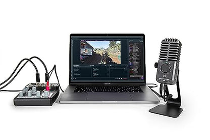 IK Multimedia iRig Stream Mic USB Condenser Microphone with Integrated Audio Interface -Podcast, Gaming for pc, Streaming Plus Audio Mixer