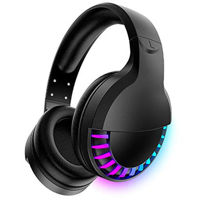 Wireless RGB Bluetooth Gaming Headphone with Noise Cancellation-Black - color: Black, size: Wired+BT