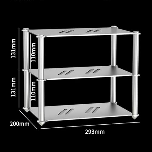 Aluminum Alloy Hi-Fi Audio Rack, Audio Component Rack, with Vented Holes, Stackable, for CD Player Game Console Preamp DAC Ventilated Modular Storage CNC Build Home Studio Setup(B) - color: B