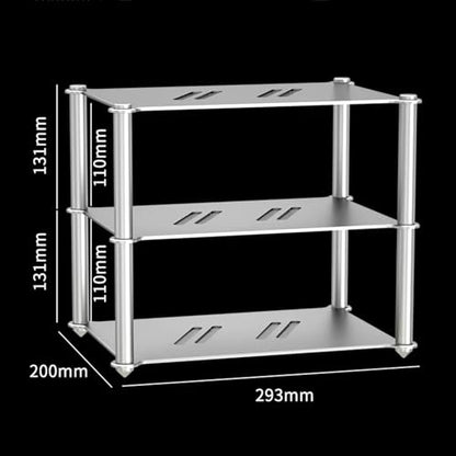Aluminum Alloy Hi-Fi Audio Rack, Audio Component Rack, with Vented Holes, Stackable, for CD Player Game Console Preamp DAC Ventilated Modular Storage CNC Build Home Studio Setup(B) - color: B