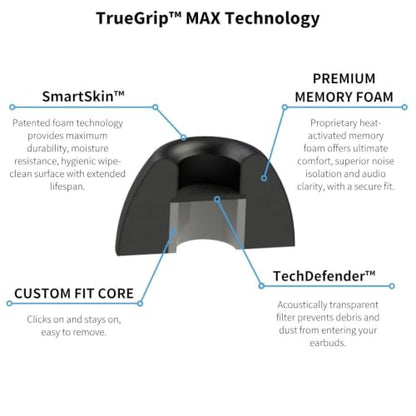 Comply TrueGrip MAX Memory Foam Replacement Earbud Tips - size: Large