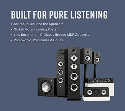 Polk Audio Monitor XT30 Compact Center Channel Speaker (Midnight Black) - style: Compact Center Channel Speaker (XT30)