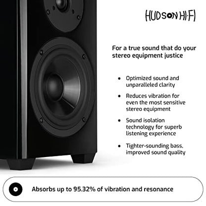 Block Silicone Isolation Feet – 4-Pack Non-Adhesive Subwoofer Isolation Pads w/ 37.5 lbs Capacity – Pads for Small Speakers, Speaker Spikes & Turntable Isolation Pads for Reduced Vibration & Resonance