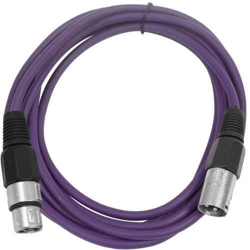 SEISMIC AUDIO - SAXLX-10 - 10' Purple XLR Male to XLR Female Patch Cable - Balanced - 10 Foot Patch Cord