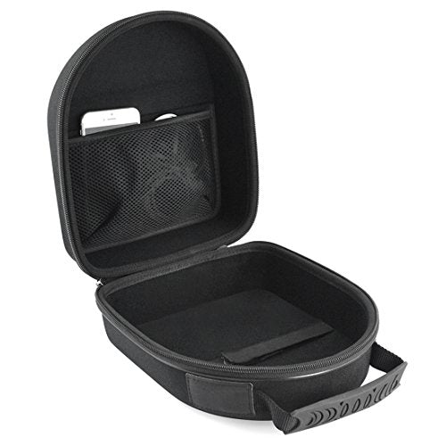Geekria Shield Case for Large-Sized Over-Ear Headphones, Replacement Protective Hard Shell Travel Carrying Bag with Cable Storage, Compatible with Audio-Technica ATH-AD990X, AKG K701 (Black)