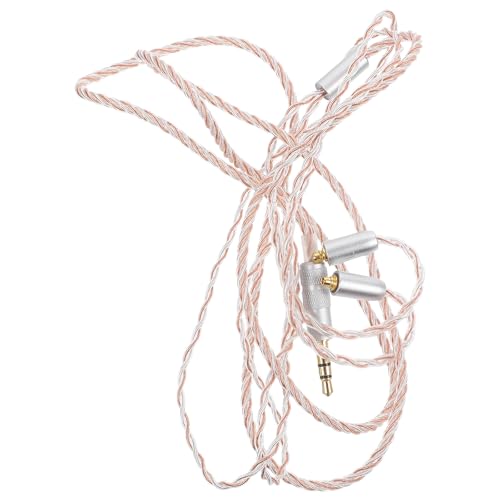 Kichvoe 5mm Silver-Plated Earphone Extension Cable 4-core Detachable Wired Headphone Replacement Cord for Home Audio and Portable Devices