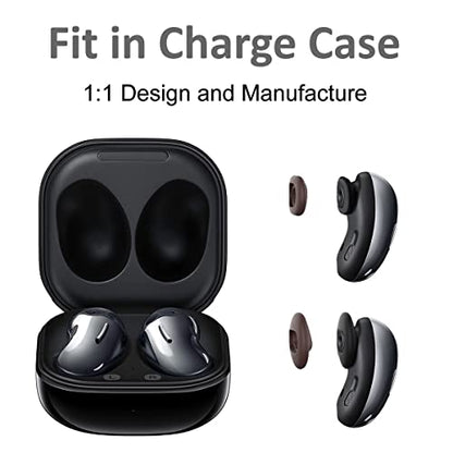 A-Focus 10 Pairs S/L Galaxy Buds Live Ear Tips Adapter Set Replacement Wing Earbuds Cushion Ear Gel Cover Skin Accessories Compatible with Samsung Galaxy Buds Live SM-R180, Mystic Brown - color: brown