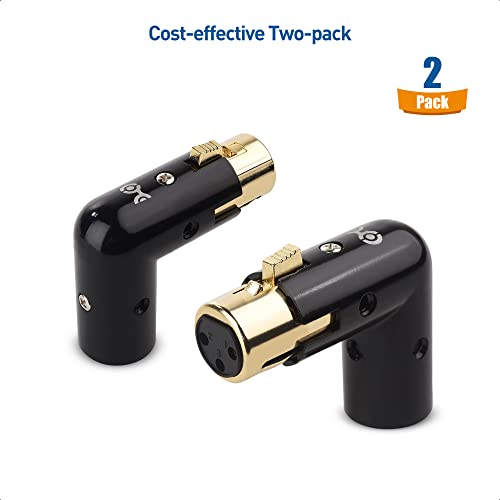 Cable Matters 2-Pack Adjustable Angled XLR Adapter, Male to Female | Adjustable Right Angle XLR Adapter, 3-Pin XLR, Rugged Metal Housing, Pass-through Audio, for Mixers and Musical Equipment