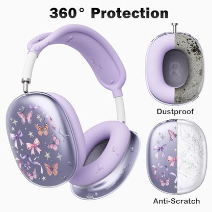 for AirPods Max Headphones Butterfly Ear Covers for AirPods Max 2 - color: Butterfly G/Purple