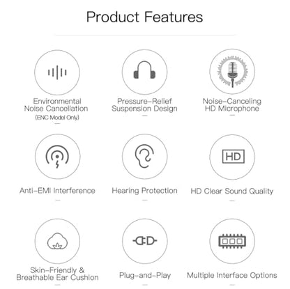 X1 Single Ear Office Headset with 3.5mm & Y-Adapter - Noise Cancelling Mic - Wired Call Center Headset for PC Laptop Phone, Zoom & Teams