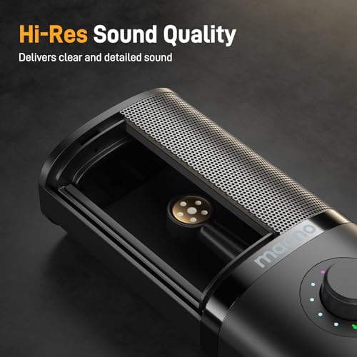 MAONO USB Studio Microphone for Streaming, Recording, Podcasting, Singing | PC Condenser Mic Kit with Shock Mount, Boom Arm, Software, Mute, Gain Knob, Volume Contro, PM450