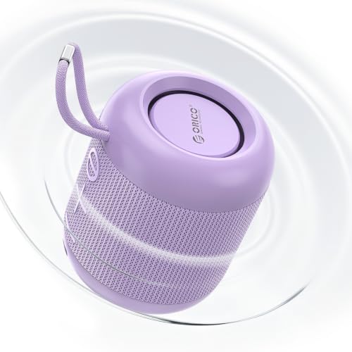 ORICO Portable Bluetooth Speaker, 27H Playtime, IPX5, Wireless, Small | Bluetooth 6.0, TWS Pairing, HiFi Sound, Beach Essentials for Home, Outdoor, Camping and Travel, Purple - BG01